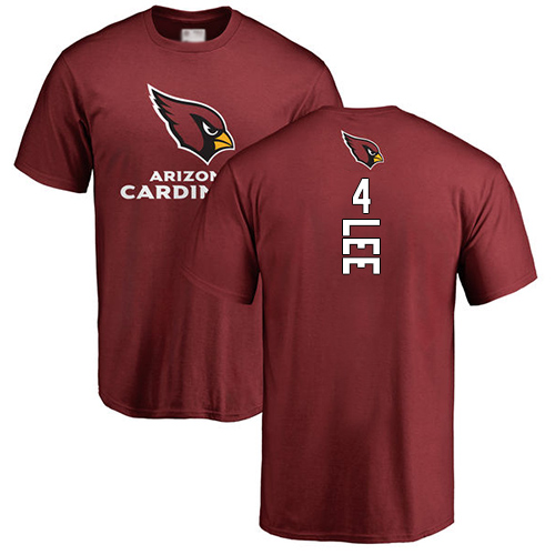 Arizona Cardinals Men Maroon Andy Lee Backer NFL Football #4 T Shirt